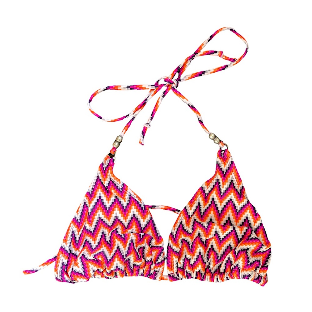 String bikini top, beaded, fun pattern, fun colors, summer top :)